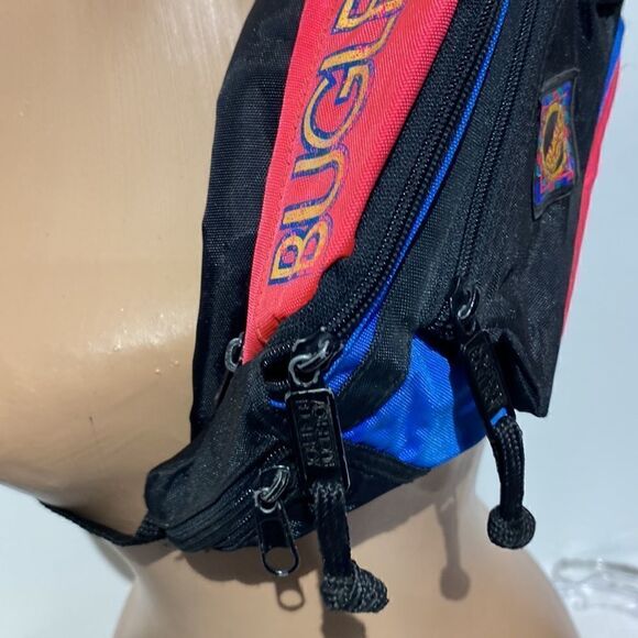 Vintage Y2K Bugle Boy Fan Pack Clip on bag Neon Colors 5 pockets Retro - Picture 4 of 11